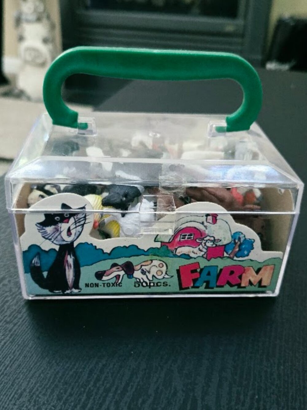 Vintage 70's Box of 50 plastic non toxic farm animals